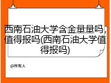 西南石油大学含金量量吗，值得报吗(西南石油大学值得报吗)