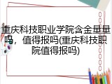 重庆科技职业学院含金量量吗，值得报吗(重庆科技职院值得报吗)
