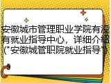 安徽城市管理职业学院有没有就业指导中心，详细介绍("安徽城管职院就业指导")