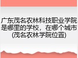 广东茂名农林科技职业学院是哪里的学校，在哪个城市(茂名农林学院位置)