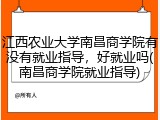 江西农业大学南昌商学院有没有就业指导，好就业吗(南昌商学院就业指导)