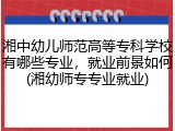 湘中幼儿师范高等专科学校有哪些专业，就业前景如何(湘幼师专专业就业)