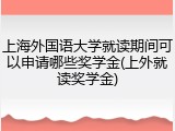 上海外国语大学就读期间可以申请哪些奖学金(上外就读奖学金)