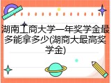 湖南工商大学一年奖学金最多能拿多少(湖商大最高奖学金)