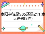 贵阳学院是985还是211(贵大是985吗)