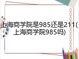 上海商学院是985还是211(上海商学院985吗)
