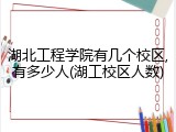 湖北工程学院有几个校区,有多少人(湖工校区人数)