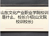 山东文化产业职业学院校训是什么，校长介绍(山文院校训校长)