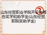 山东经贸职业学院开设有哪些奖学和助学金(山东经贸职院奖助学金)
