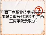 广西工商职业技术学院是一本吗录取分数线多少(广西工商学院录取分)