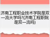 济南工程职业技术学院是双一流大学吗?(济南工程职院是双一流吗)