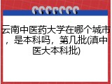 云南中医药大学在哪个城市，是本科吗，第几批(滇中医大本科批)