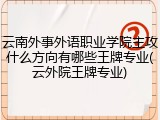 云南外事外语职业学院主攻什么方向有哪些王牌专业(云外院王牌专业)