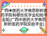 广西中医药大学赛恩斯新医药学院有哪些奖学金和助学金呢(广西中医药大学赛恩斯新医药学院奖助学金)