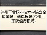 徐州工业职业技术学院含金量量吗，值得报吗(徐州工职院值得报吗)