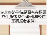 湖北经济学院是否有在职研究生,报考条件如何(湖经在职研报考条件)