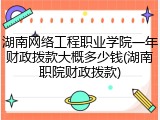 湖南网络工程职业学院一年财政拨款大概多少钱(湖南职院财政拨款)