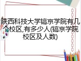 陕西科技大学镐京学院有几个校区,有多少人(镐京学院校区及人数)