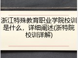 浙江特殊教育职业学院校训是什么，详细阐述(浙特院校训详解)