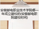 安徽邮电职业技术学院哪一年成立建校的(安徽邮电职院建校时间)