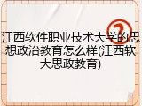 江西软件职业技术大学的思想政治教育怎么样(江西软大思政教育)
