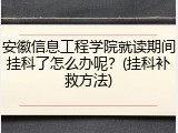 安徽信息工程学院就读期间挂科了怎么办呢？(挂科补救方法)