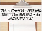 西安交通大学城市学院就读期间可以申请哪些奖学金(城院就读奖学金)