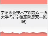 宁德职业技术学院是双一流大学吗?(宁德职院是双一流吗)
