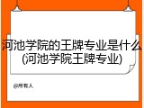 河池学院的王牌专业是什么(河池学院王牌专业)