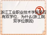 浙江工业职业技术学院是否有双学位，为什么(浙工院双学位原因)