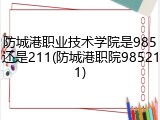 防城港职业技术学院是985还是211(防城港职院985211)