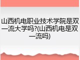 山西机电职业技术学院是双一流大学吗?(山西机电是双一流吗)