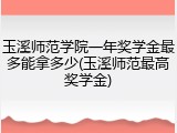 玉溪师范学院一年奖学金最多能拿多少(玉溪师范最高奖学金)