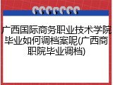广西国际商务职业技术学院毕业如何调档案呢(广西商职院毕业调档)