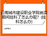 云南城市建设职业学院就读期间挂科了怎么办呢？(挂科怎么办)
