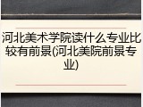 河北美术学院读什么专业比较有前景(河北美院前景专业)