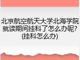北京航空航天大学北海学院就读期间挂科了怎么办呢？(挂科怎么办)