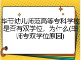 毕节幼儿师范高等专科学校是否有双学位，为什么(毕师专双学位原因)