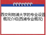 西交利物浦大学的专业设置概况介绍(西浦专业概况)
