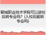 聊城职业技术学院可以进校后转专业吗？(入校后能转专业吗)