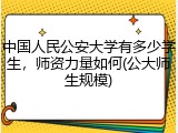 中国人民公安大学有多少学生，师资力量如何(公大师生规模)