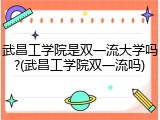 武昌工学院是双一流大学吗?(武昌工学院双一流吗)