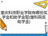 重庆科技职业学院有哪些奖学金和助学金呢(重科院奖助学金)