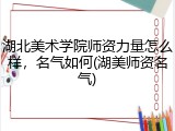 湖北美术学院师资力量怎么样，名气如何(湖美师资名气)