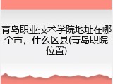 青岛职业技术学院地址在哪个市，什么区县(青岛职院位置)