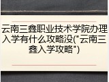 云南三鑫职业技术学院办理入学有什么攻略没("云南三鑫入学攻略")