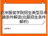 北京服装学院招生类型及申请条件解读(北服招生条件解析)