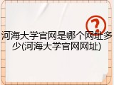 河海大学官网是哪个网址多少(河海大学官网网址)