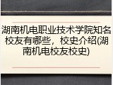 湖南机电职业技术学院知名校友有哪些，校史介绍(湖南机电校友校史)