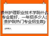 贵州护理职业技术学院什么专业最好，一年招多少人(贵护院热门专业招生数)